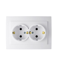 NILSON Two-Gang Earthed Socket-W