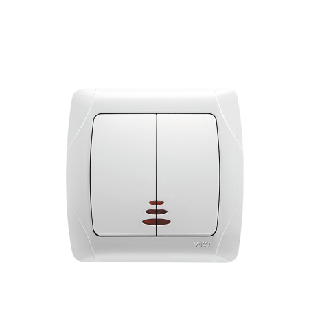 VIKO CARMEN - 2 gang One way Switch Illuminated